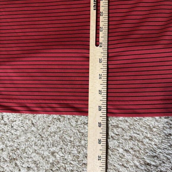 PGA TOUR Polo Shirt Mens Medium Red Black Striped Golf Performance Athletic - Picture 7 of 7